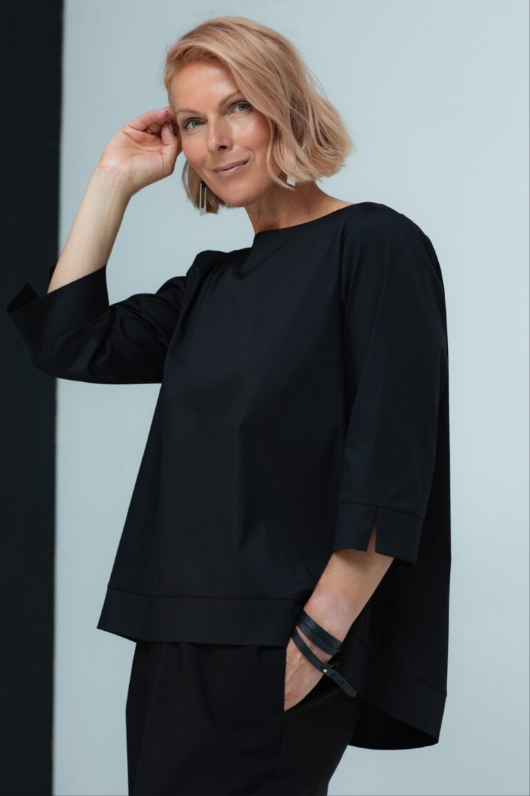 Sleek black blouse Anata