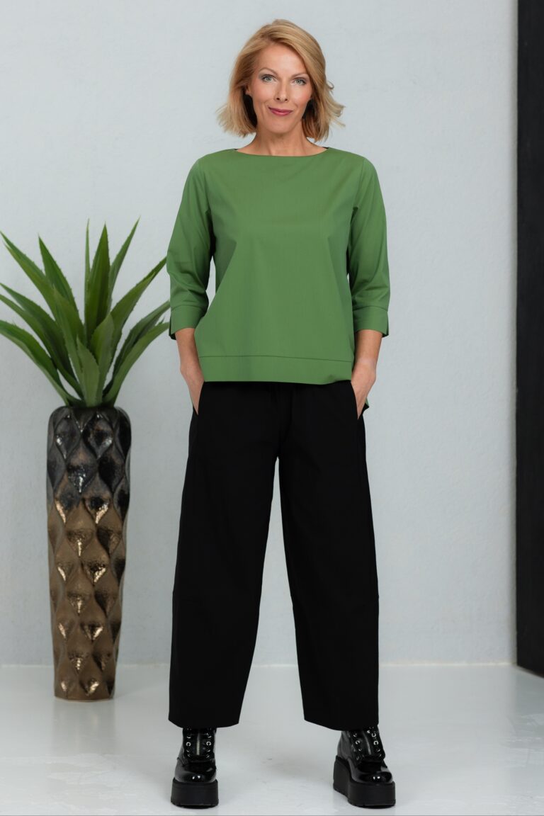 Green simple blouse Anata