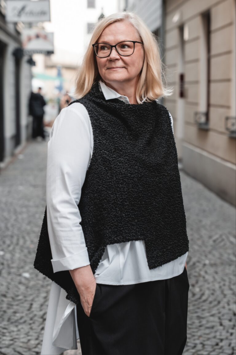 Teddy vest Mono, black