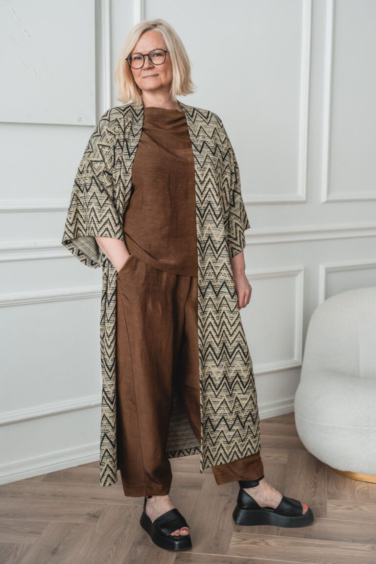 Boho knitted kimono jacket Uwagi