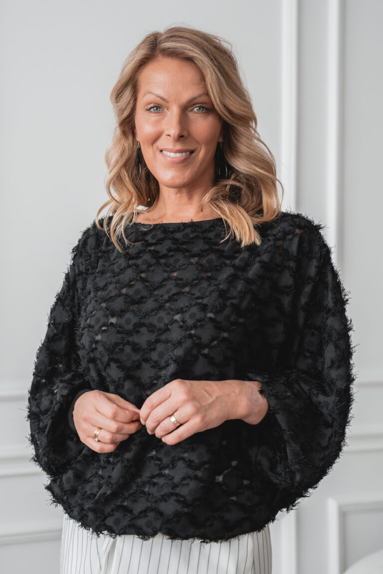 Sheer blouse with floral texture Kuma