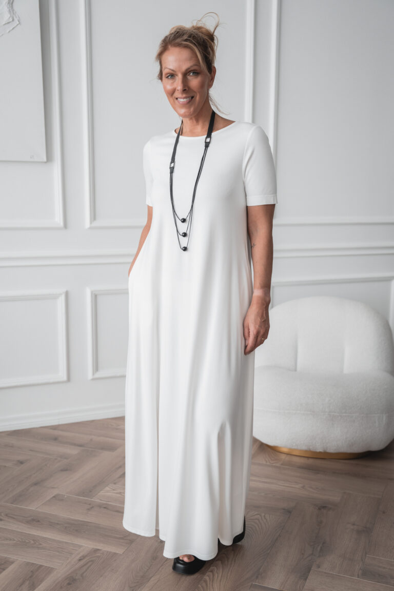 White viscose liver dress Umeko
