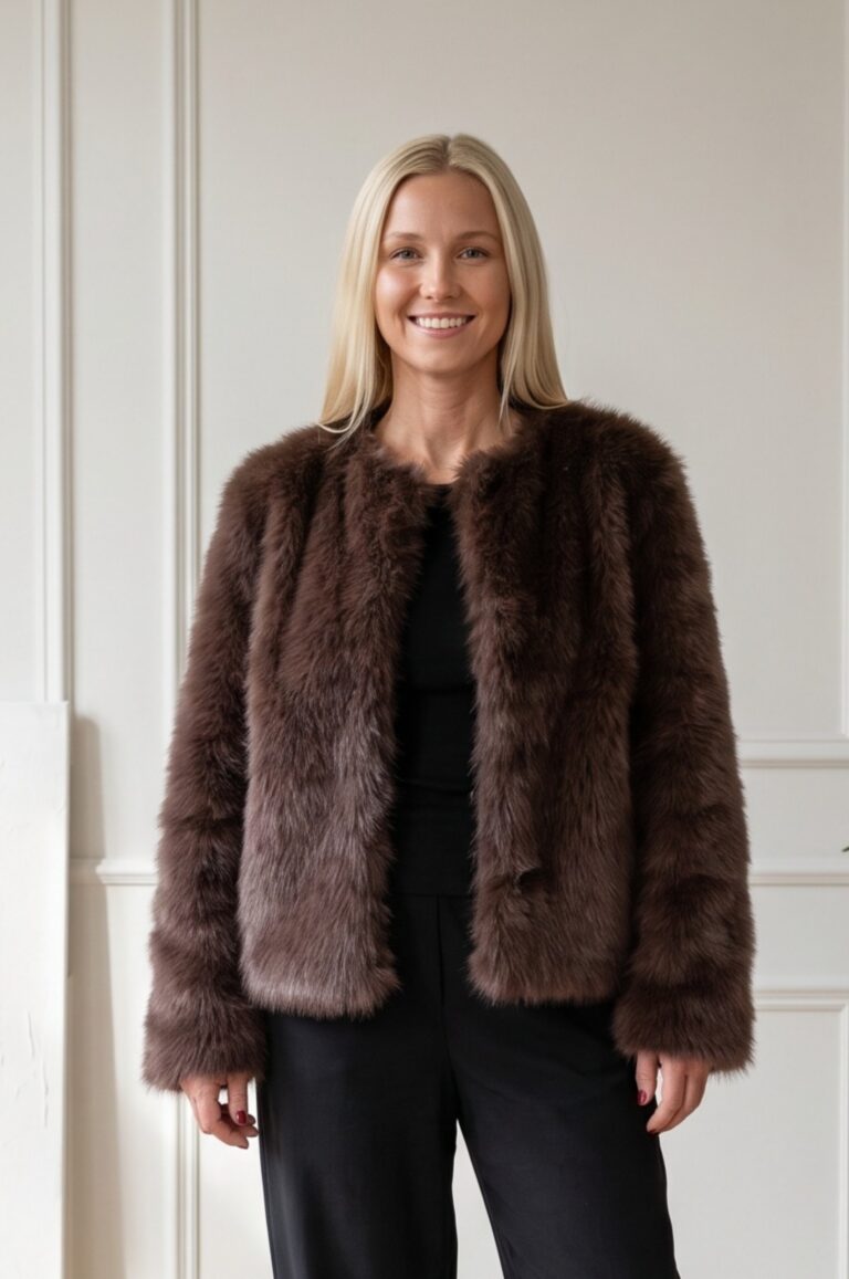 Yukiko Brown Faux Fur Jacket