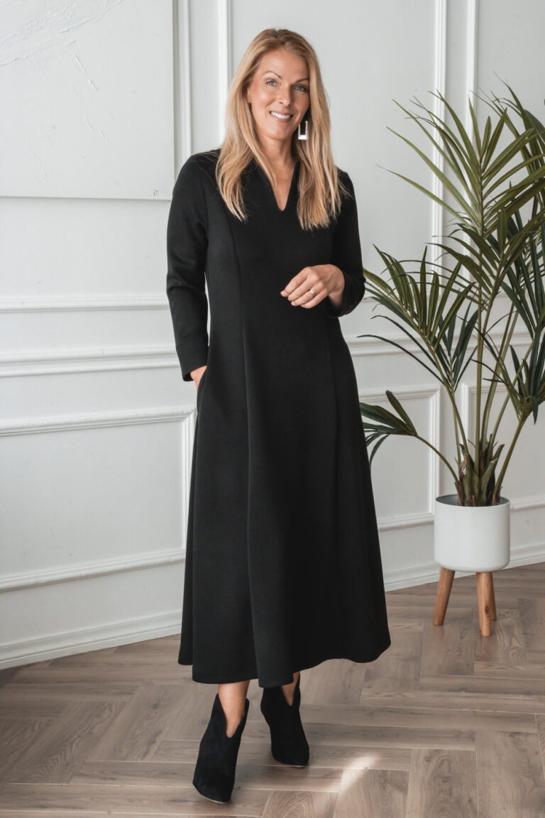 Black Long Viscose Dress by Akira